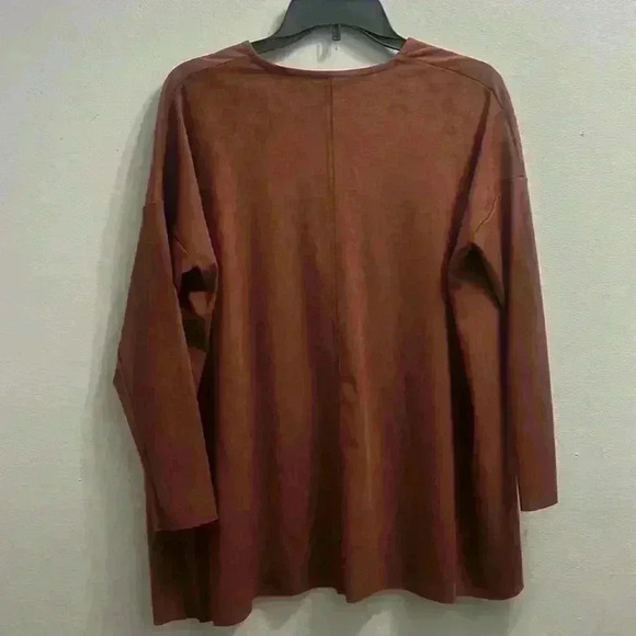 NWT BRYN WALKER BAXTER LONG SLEEVE FAUX SUEDE TUNIC TOP IN SIZE XS - Picture 3 of 6